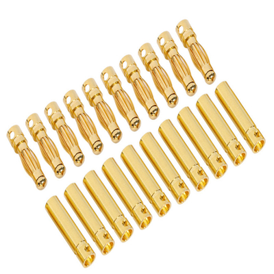 3mm Gold Bullet Banana Plug Connectors 80A/60A Durable For RC Car