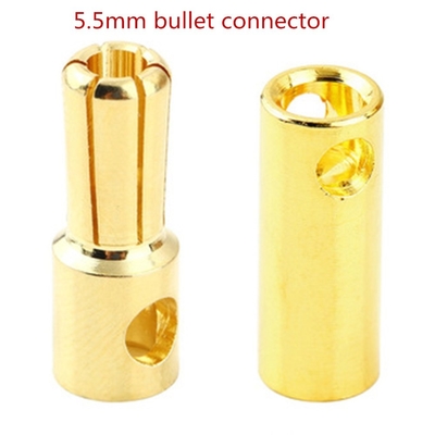 Gold Plated Bullet Banana Plug RC 5.5mm Anti Corrosion Durable
