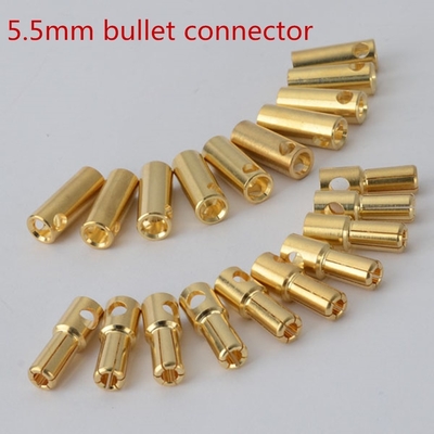 Gold Plated Bullet Banana Plug RC 5.5mm Anti Corrosion Durable