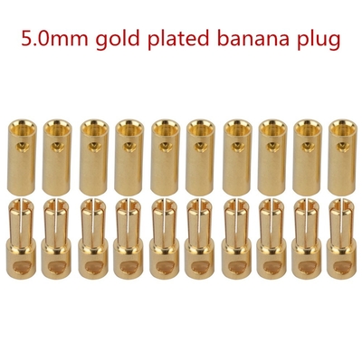 ROHS Multipurpose RC Banana Connector , Corrosion Resistant Gold Plated Banana Plug