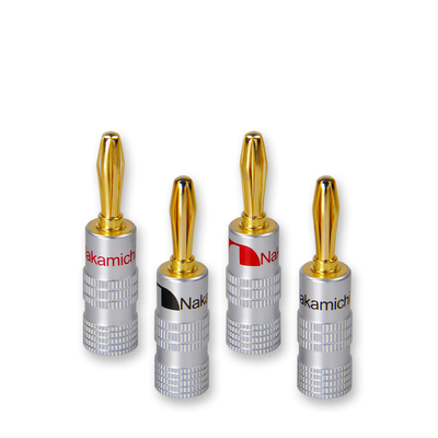 Gold Plated Male Nakamichi Banana Plugs 4mm For Audio Jack Speaker