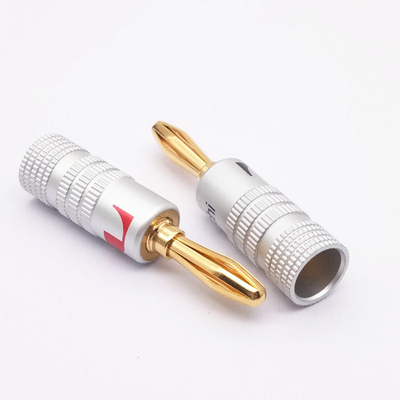 Gold Plated Male Nakamichi Banana Plugs 4mm For Audio Jack Speaker