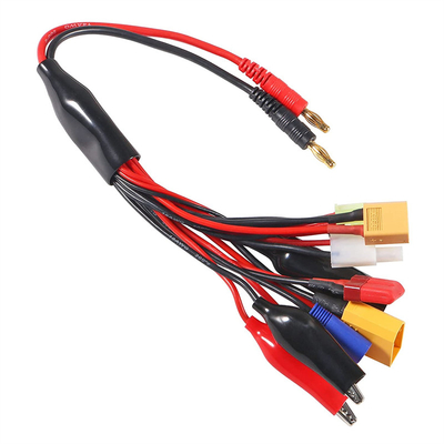ROHS Antiwear RC Battery Charger Leads , 11 In 1 Rubber Lipo Battery Charging Leads