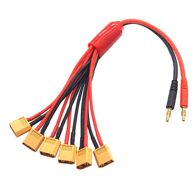 XT60 Male RC Charger Cable 4mm Banana Plug To 6X Silicone Material
