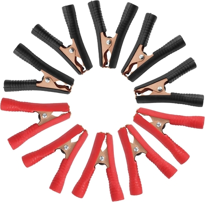 ISO9001 Rubber Alligator Battery Clamps , 600V Crocodile Battery Clips