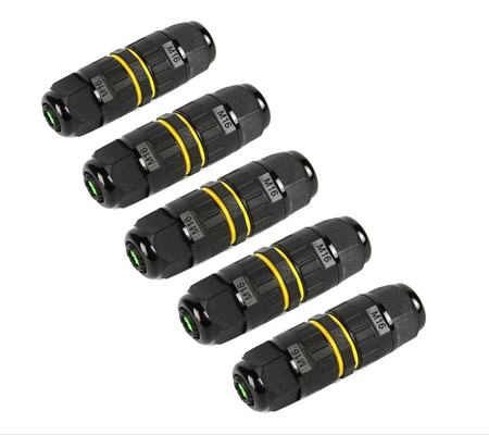 EW-M16 IP68 Waterproof Cable Connector Male Push Pull / Screw Fixed For Automotive