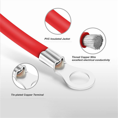 Battery Cable 6 AWG 20 inch Jumper Cables for Car Battery Inverter Cable Set with Terminals