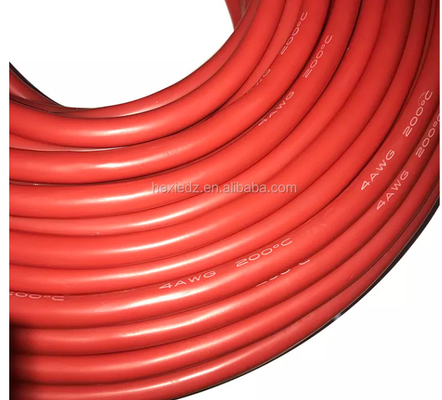 4 AWG Silicone Rubber Cable 600V 5000 Shares / 0.08mm Red Black Tinned Copper Wire