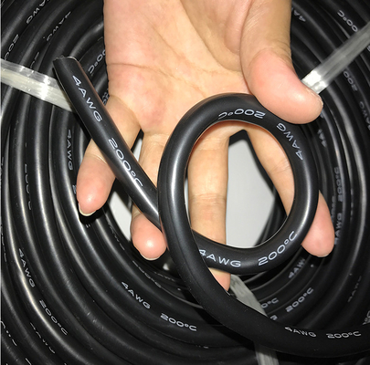 4 AWG Silicone Rubber Cable 600V 5000 Shares / 0.08mm Red Black Tinned Copper Wire