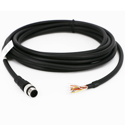 Oilproof Camera Electronics Wire Harness Cable Assemblies M12 12 Pin