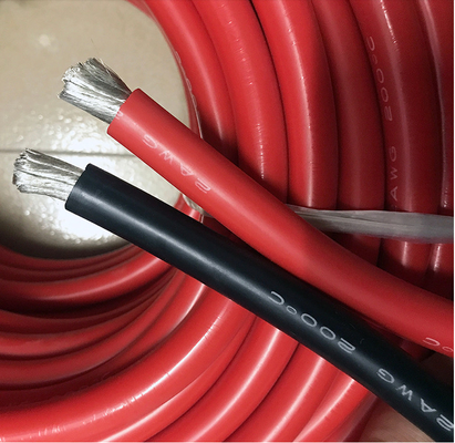 Red / Black Silicone Coated Wire Insulated Stranded 2 AWG Tinned Copper Wire